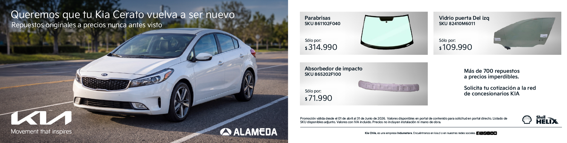 Kia accesorios Cerato Mayo 2026